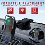 Wireless Car Charger Mount Auto Clamping SahmSparks - USB C - Smart Sensor - Dash, Windshield, Air Vent - 10W - Fast - Compatible with iPhone Xs/XS Max/XR/X/8/8+; Samsung Galaxy S10/S10+S9/S9+S8/S8+