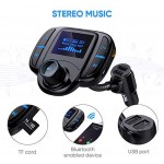 Bluetooth FM Transmitter for Car, Wireless Audio Bluetooth Car Adapter Handsfree Call Bluetooth Car Kit with 1.7'' LCD Screen, Dual USB Ports and AUX